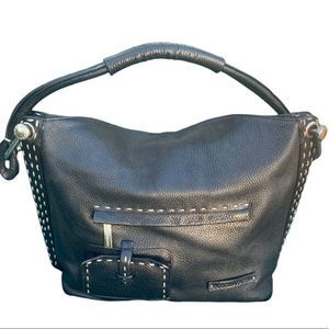 BCBG MAX AZRIA BLACK LEATHER TOTE
